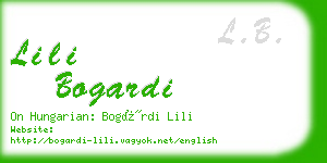 lili bogardi business card